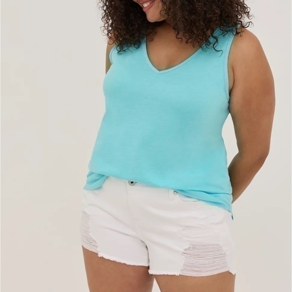 Torrid Girlfriend Signature Jersey V Neck Tank Tee Shirt sz 00 or 10